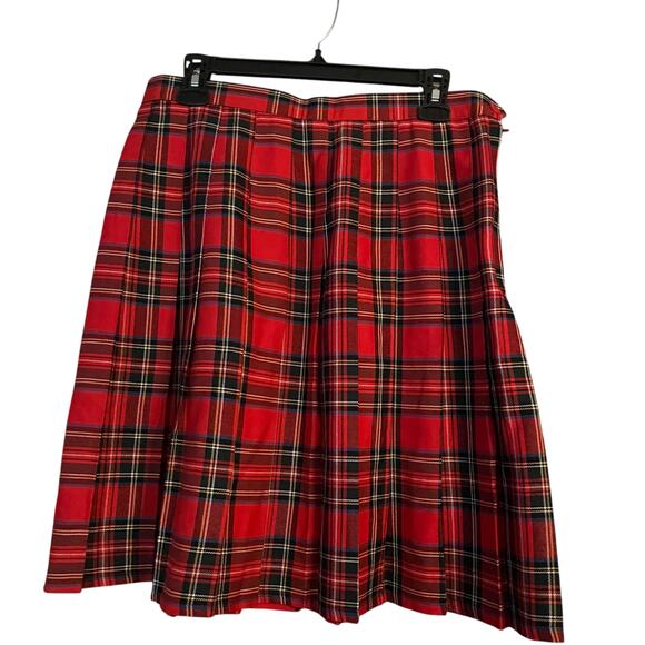 Pierre Cardin Red Tartan Plaid Skirt Collegiate Academia Vintage Preppy Retro - Picture 4 of 8